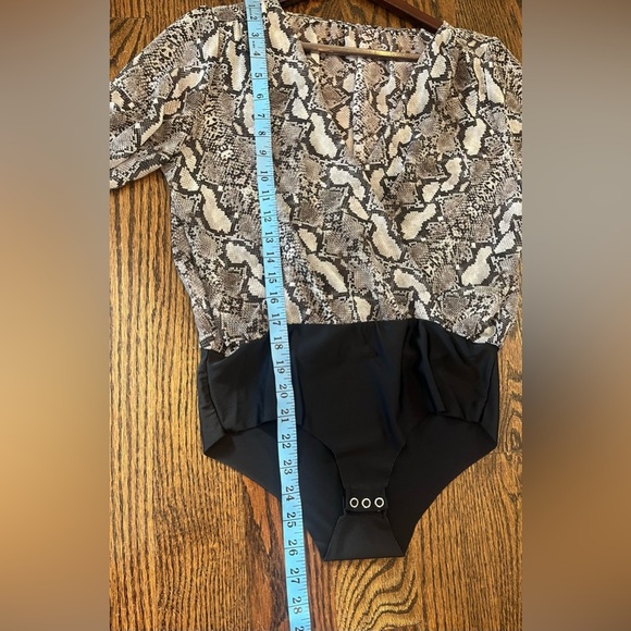 Zara women sheer bodysuit snake print size S grey black - Picture 7 of 7